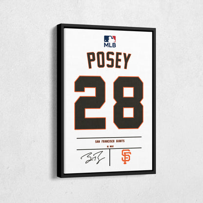 Buster Posey Giants Jersey Canvas Print | Wall Art Decor