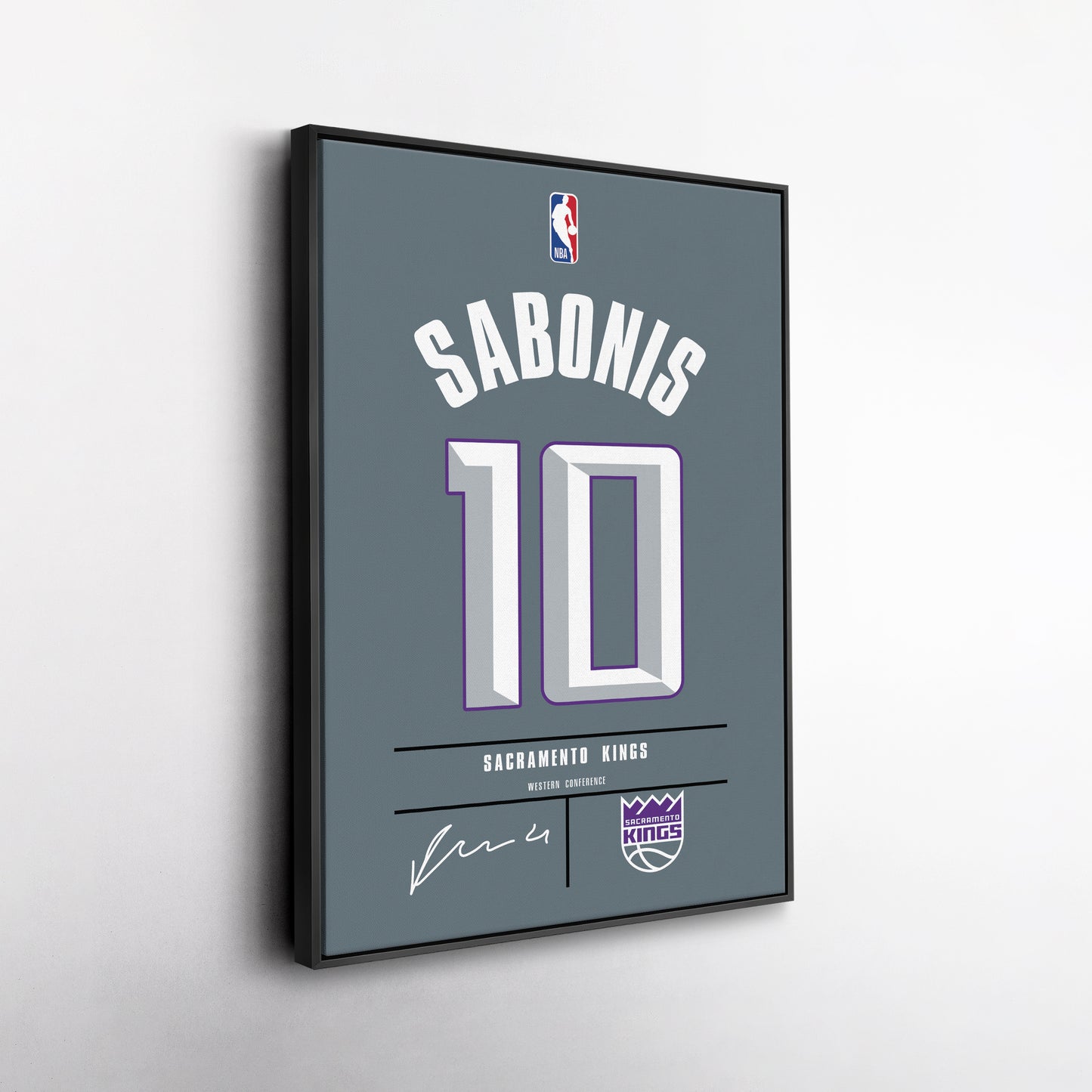 Domantas Sabonis Kings Jersey Canvas Print | Wall Art Decor