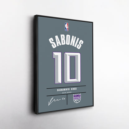 Domantas Sabonis Kings Jersey Canvas Print | Wall Art Decor