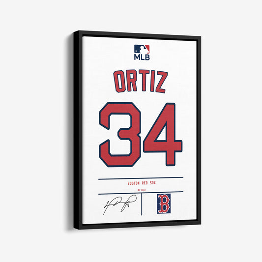 David Ortiz Red Sox Jersey Canvas Print | Wall Art Decor