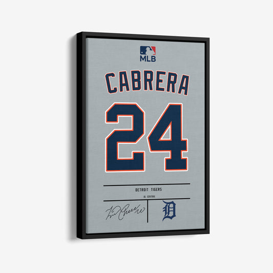 Miguel Cabrera Tigers Jersey Canvas Print | Wall Art Decor