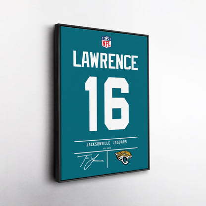 Trevor Lawrence Jaguars Jersey Canvas Print | Wall Art Decor
