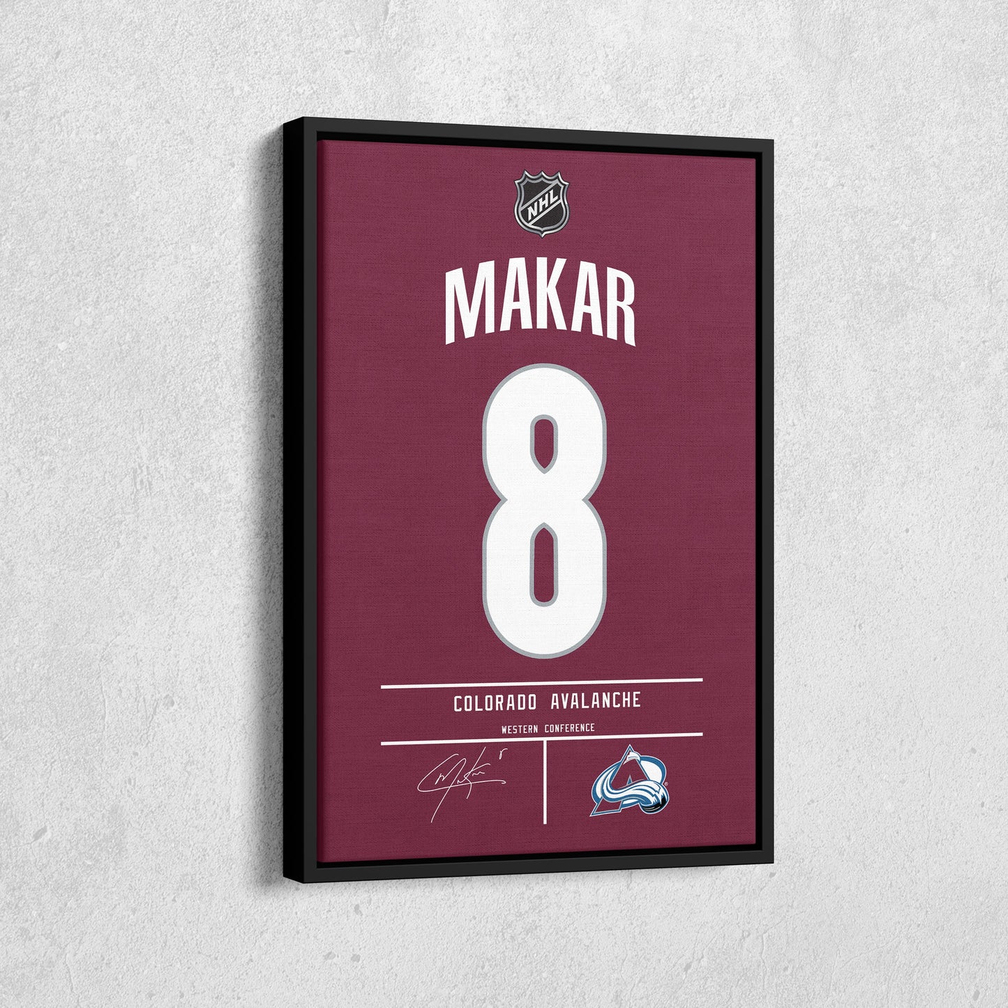 Cale Makar Avalanche Jersey Canvas Print | Wall Art Decor