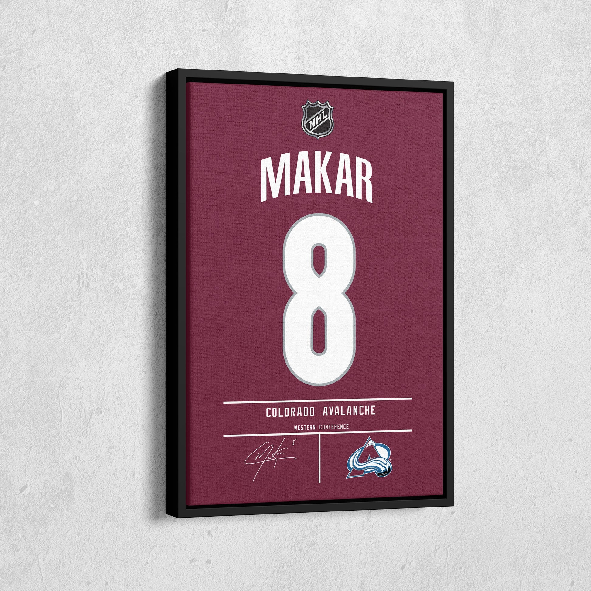 Cale Makar Avalanche Jersey Canvas Print | Wall Art Decor