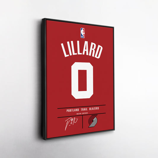 Damian Lillard Blazers Jersey Canvas Print | Wall Art Decor
