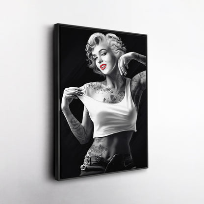 Marilyn Monroe Tattoo Canvas Print | Hollywood Icon Wall Art