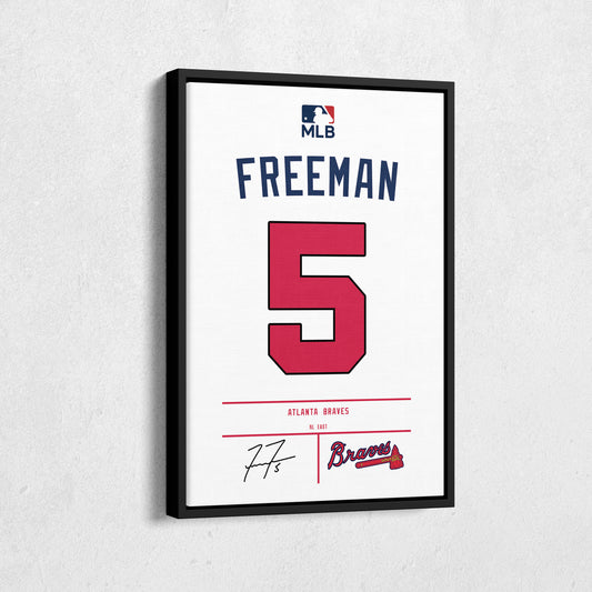 Freddie Freeman Braves Jersey Canvas Print | Wall Art Decor
