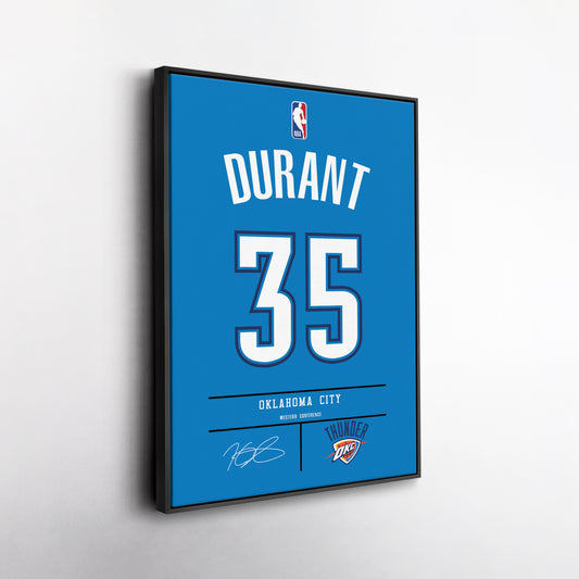 Kevin Durant Thunder Jersey Canvas Print | Wall Art Decor