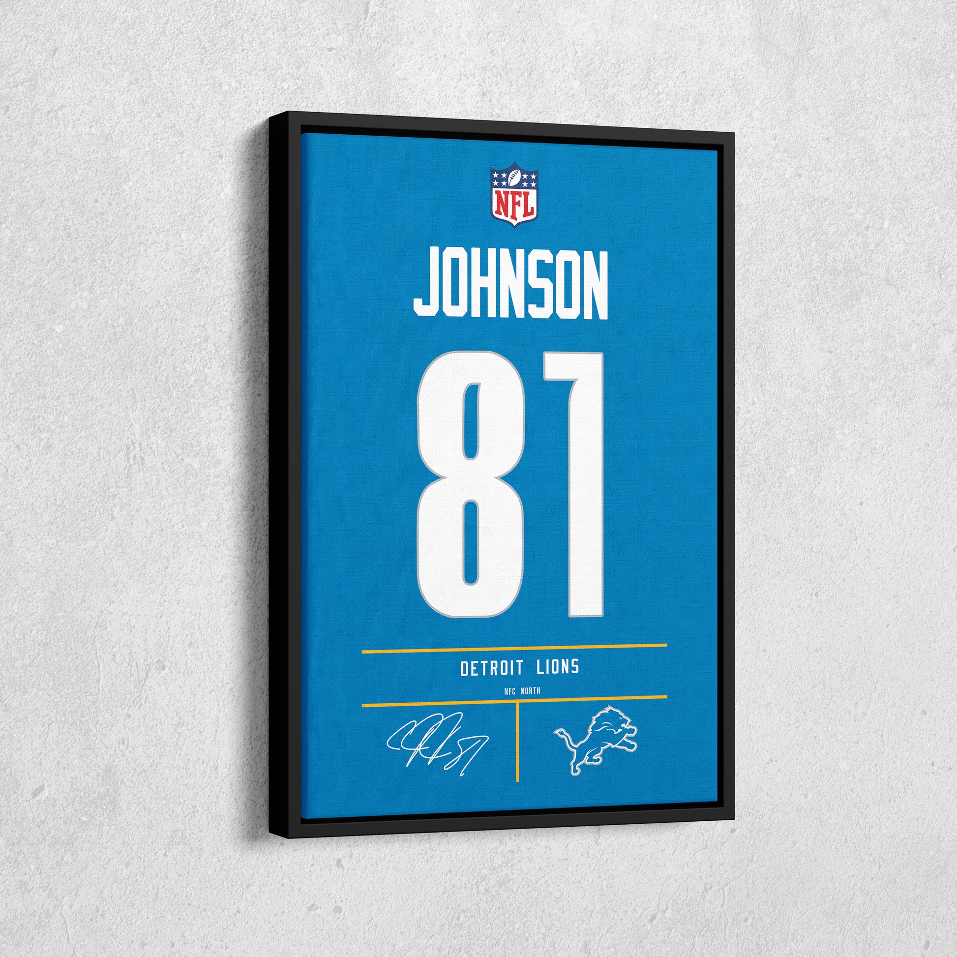Calvin Johnson Lions Jersey Canvas Print | Wall Art Decor