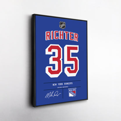 Mike Richter New York Rangers Jersey Canvas Wall Art