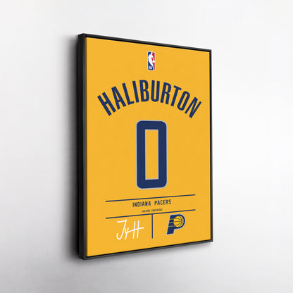 Tyrese Haliburton Indiana Pacers Jersey Canvas Wall Art