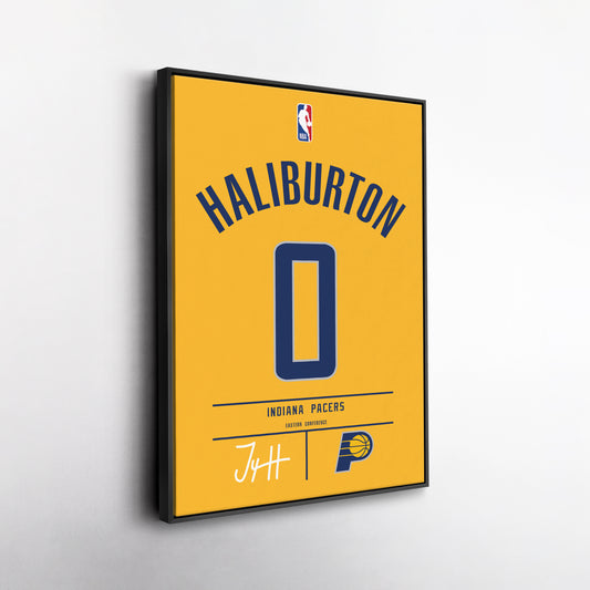 Tyrese Haliburton Indiana Pacers Jersey Canvas Wall Art