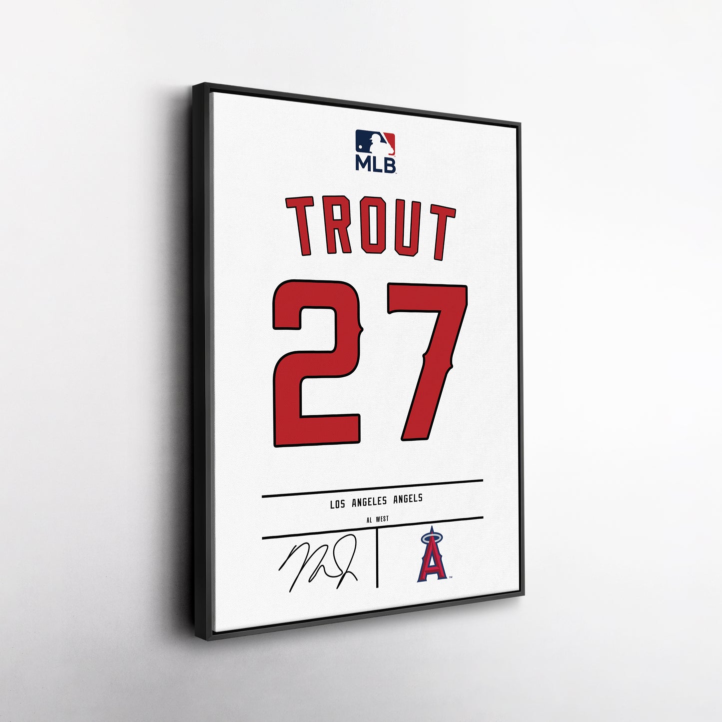 Mike Trout Angels Jersey Canvas Print | Wall Art Decor