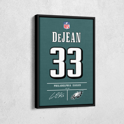 Cooper DeJean Eagles Jersey Canvas Print | Wall Art Decor