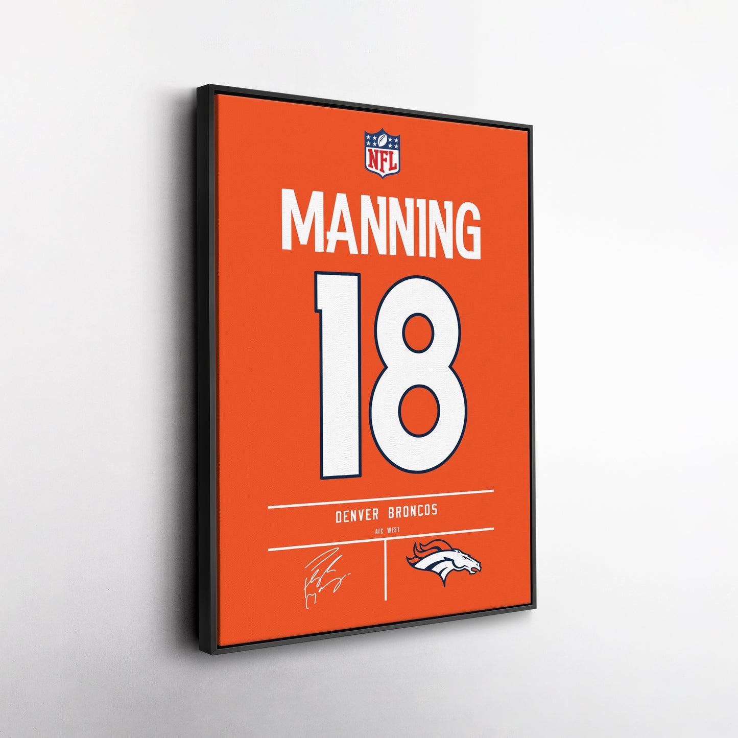 Peyton Manning Broncos Jersey Canvas Print | Wall Art Decor