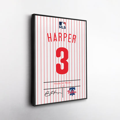 Bryce Harper Phillies Jersey Canvas Print | Wall Art Decor