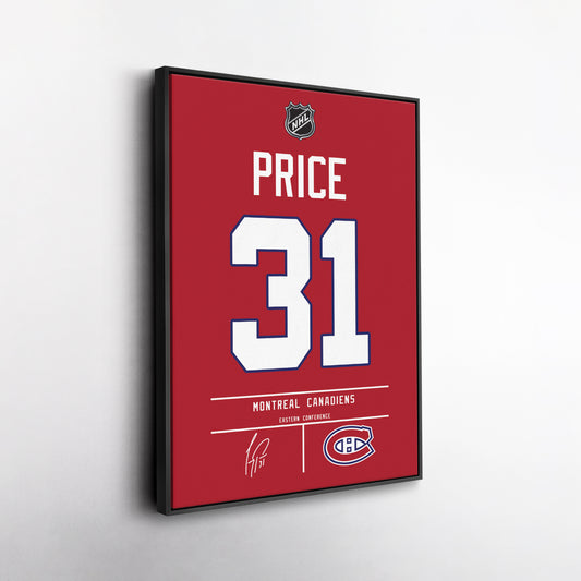 Carey Price Canadiens Jersey Canvas Print | Wall Art Decor