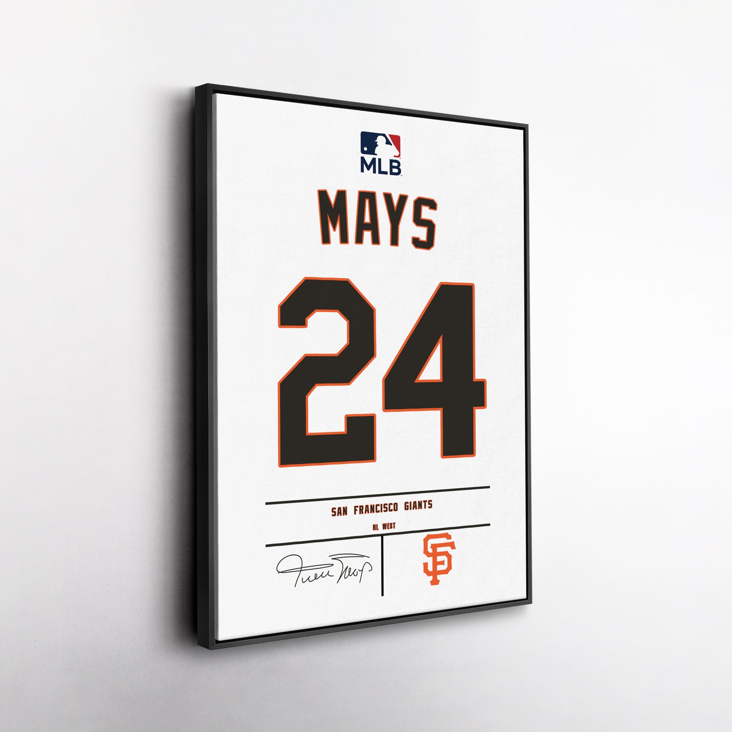 Willie Mays Giants Jersey Canvas Print | Wall Art Decor