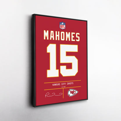 Patrick Mahomes Chiefs Jersey Canvas Print | Wall Art Decor