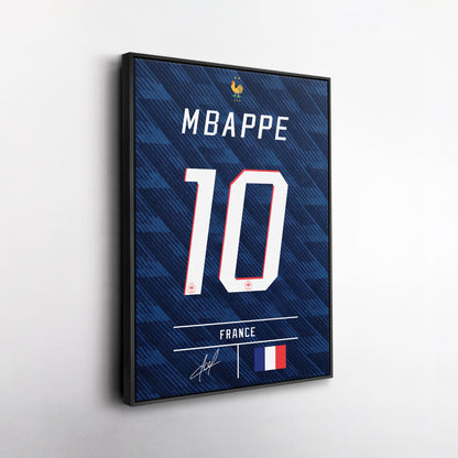 Kylian Mbappe France Jersey Canvas Wall Art