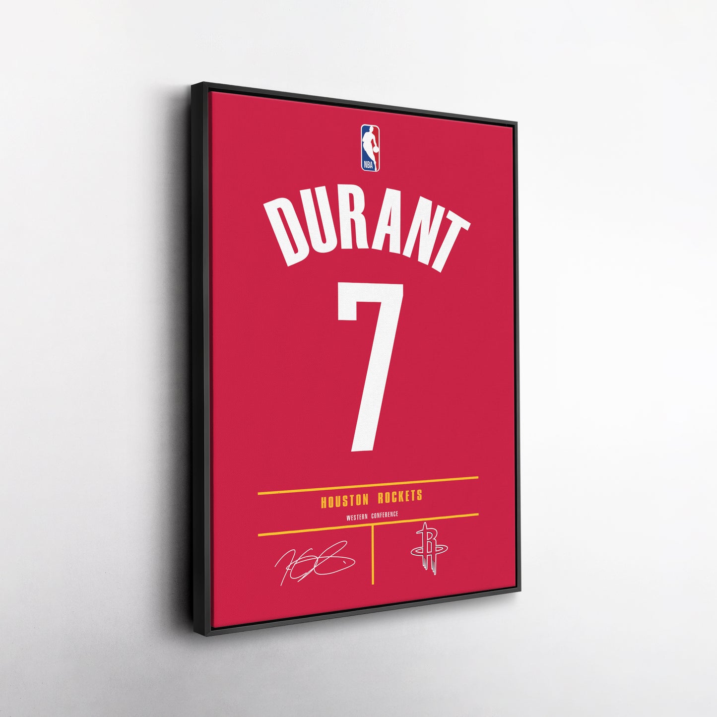 Kevin Durant Houston Rockets Jersey Canvas Wall Art