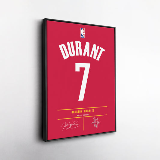 Kevin Durant Houston Rockets Jersey Canvas Wall Art