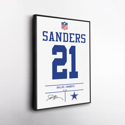 Deion Sanders Cowboys Jersey Canvas Print | Wall Art Decor