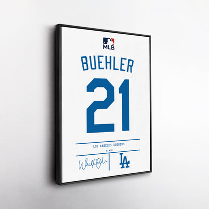 Walker Buehler Dodgers Jersey Canvas Print | Wall Art Decor