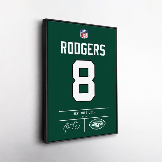 Aaron Rodgers Jets Jersey Canvas Print | Wall Art Decor