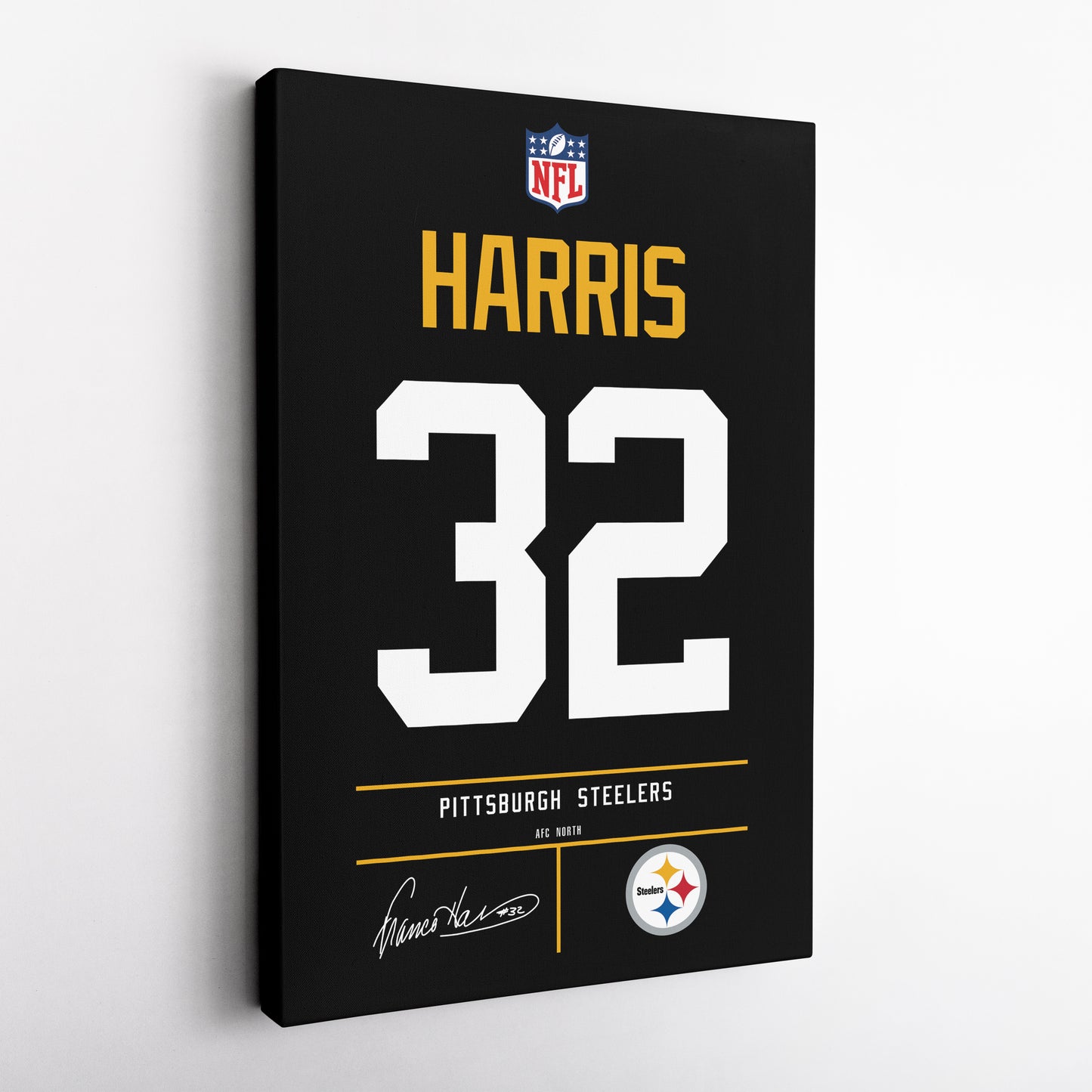 Franco Harris Pittsburgh Steelers Jersey Canvas Wall Art