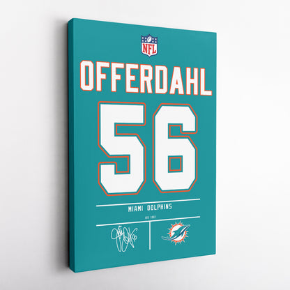 John Offerdahl Dolphins Jersey Canvas Print | Wall Art Decor
