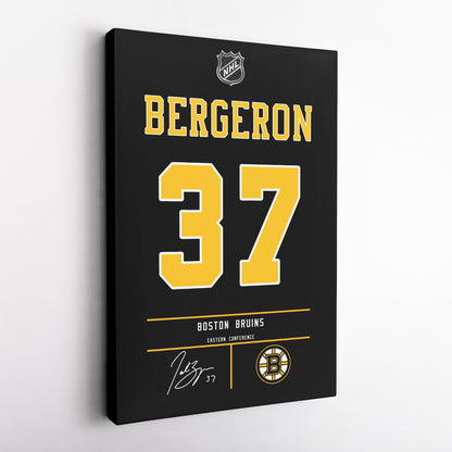 Patrice Bergeron Bruins Jersey Canvas Print | Wall Art Decor