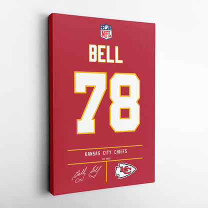 Bobby Bell Kansas City Chiefs Jersey Canvas Wall Art