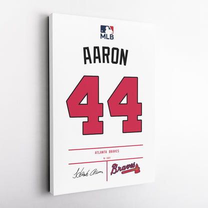 Hank Aaron Braves Jersey Canvas Print | Wall Art Decor