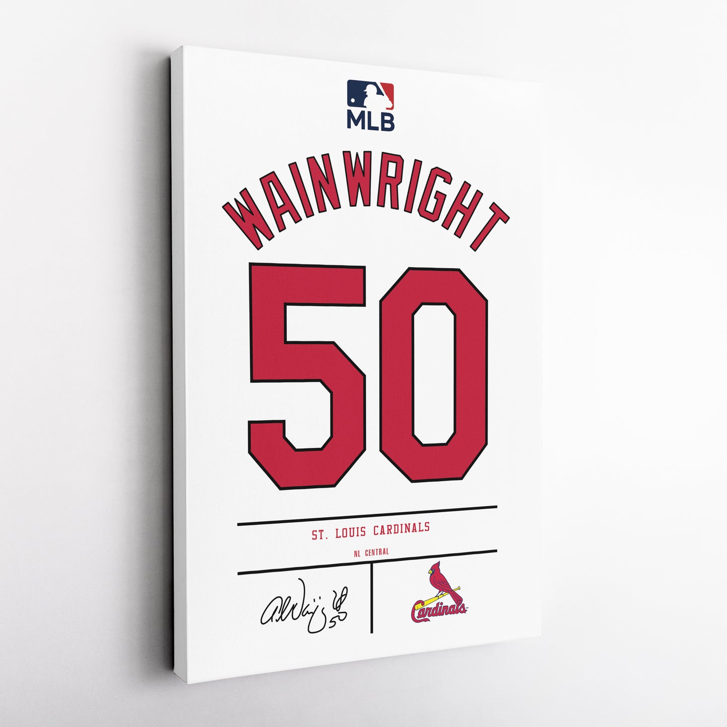 Adam Wainwright St. Louis Cardinals Jersey Canvas Wall Art