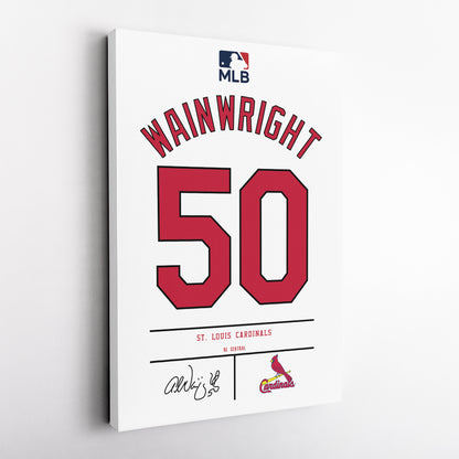 Adam Wainwright St. Louis Cardinals Jersey Canvas Wall Art
