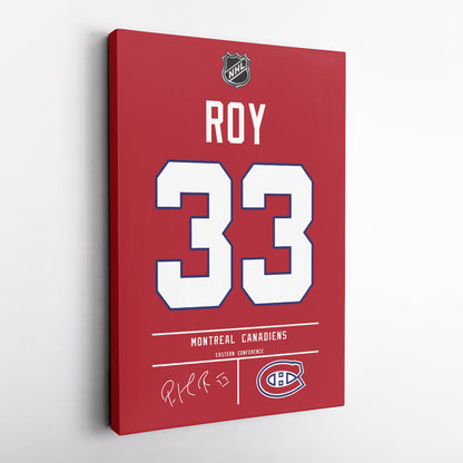 Patrick Roy Canadiens Jersey Canvas Print | Wall Art Decor