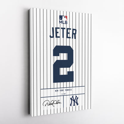 Derek Jeter Yankees Jersey Canvas Print | Wall Art Decor