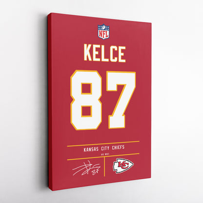 Travis Kelce Chiefs Jersey Canvas Print | Wall Art Decor