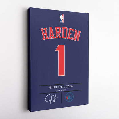 James Harden 76ers Jersey Canvas Print | Wall Art Decor