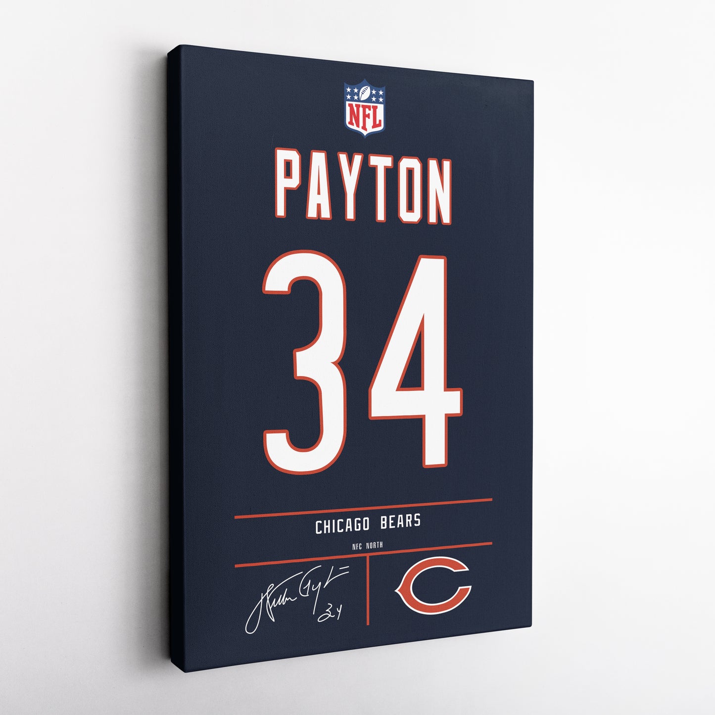 Walter Payton Bears Jersey Canvas Print | Wall Art Decor