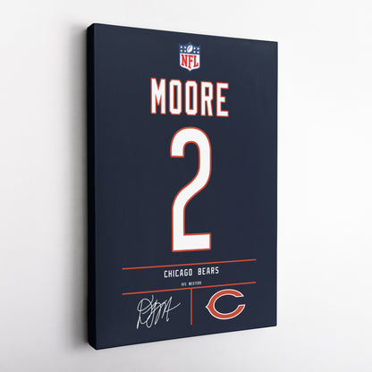 D.J. Moore Bears Jersey Canvas Print | Wall Art Decor