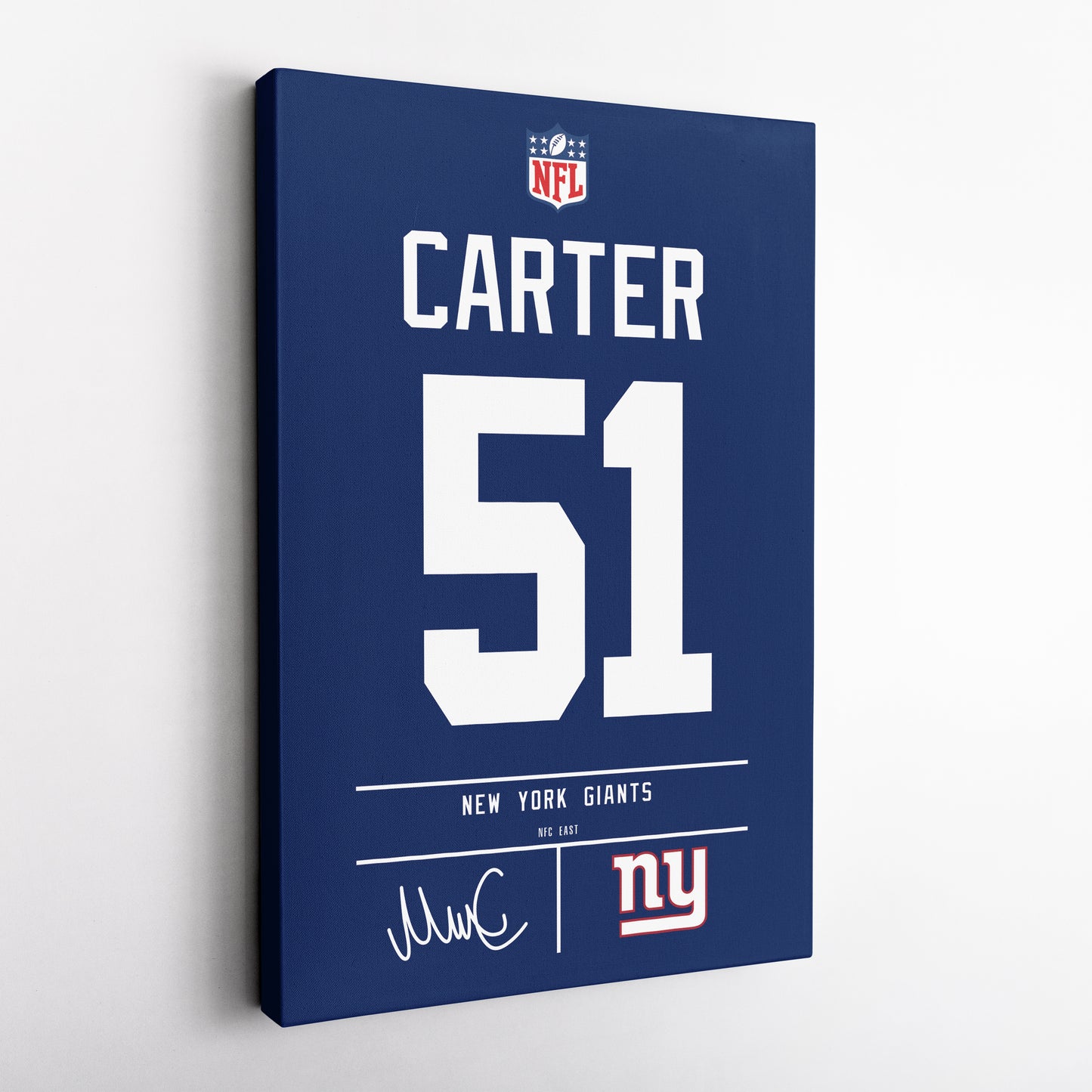 Abdul Carter New York Giants Jersey Canvas Wall Art