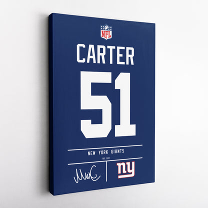 Abdul Carter New York Giants Jersey Canvas Wall Art