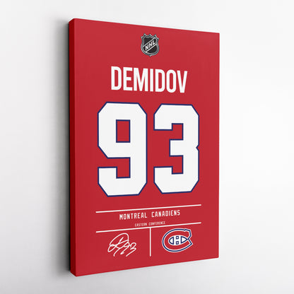 Ivan Demidov Montreal Canadiens Jersey Canvas Wall Art