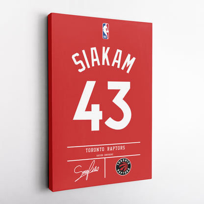 Pascal Siakam Raptors Jersey Canvas Print | Wall Art Decor