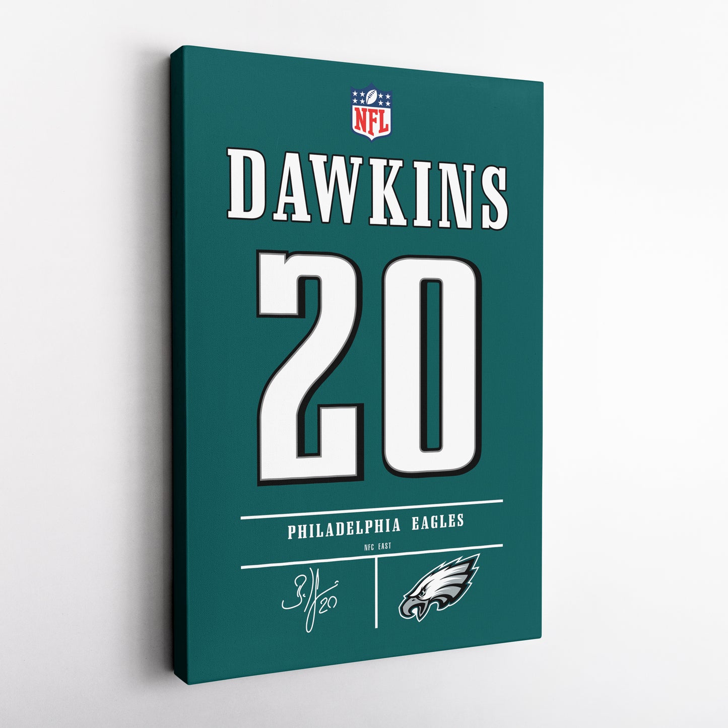 Brian Dawkins Eagles Jersey Canvas Print | Wall Art Decor