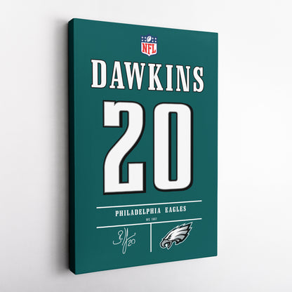 Brian Dawkins Eagles Jersey Canvas Print | Wall Art Decor