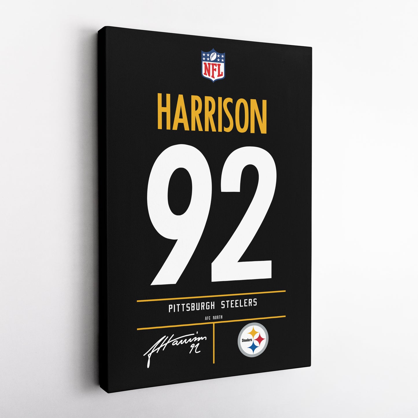 James Harrison Pittsburgh Steelers Jersey Canvas Wall Art