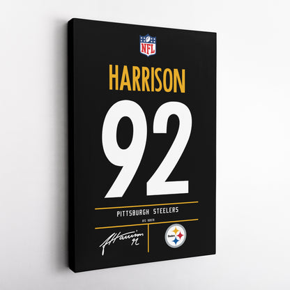 James Harrison Pittsburgh Steelers Jersey Canvas Wall Art